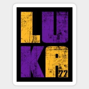 Luka Doncic Vintage Lakers 77 Sticker